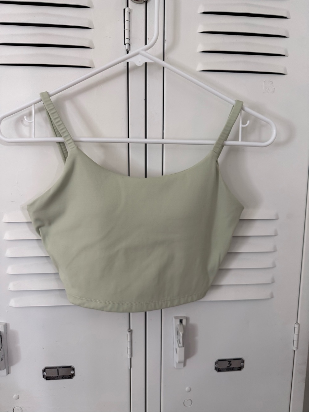 Sage Green Seamless Crop Sports Bra - Lightweight Support